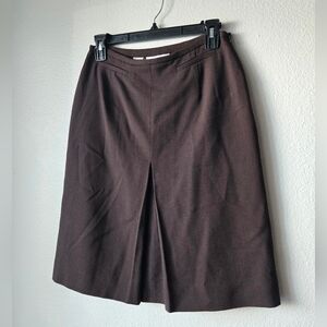 Woolmark Chocolate A-Line New Wool Skirt, Size 4, Rena Rowan